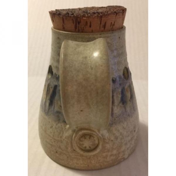 Garlic Jar Pottery Handmade One Handle Cork Stopper Side Holes #2 image