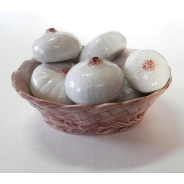 Wonderful Italian Porcelain Basket of Garlic Bulbs Great Colors V Realistic #3 image