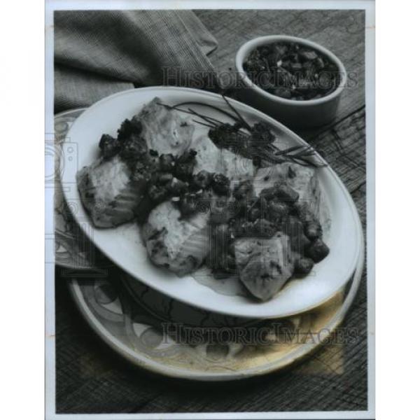1990 Press Photo Broiled Cod with Herbed Tomato, Garlic and Lemon Sauce #1 image