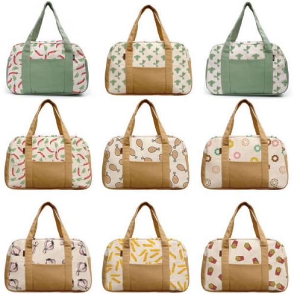 Women&#039;s Watercolor Food Patterns Printed Canvas Duffel Travel Bags WAS_19 #1 image