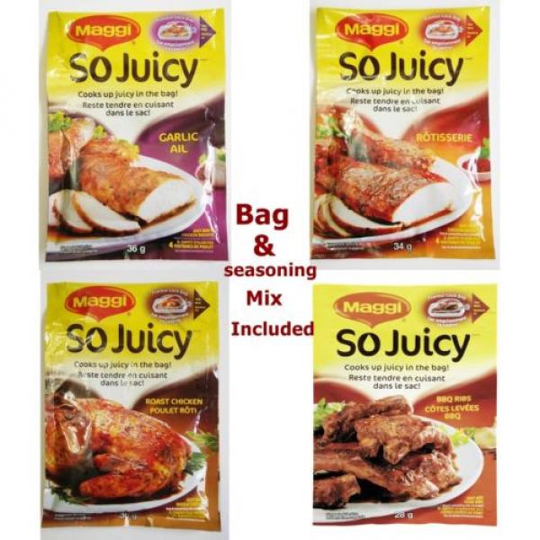 Lot of 3 Maggi So Juicy Cooks Up Juicy In The Bag / Lock Bag &amp; Seasoning Mix inc #1 image