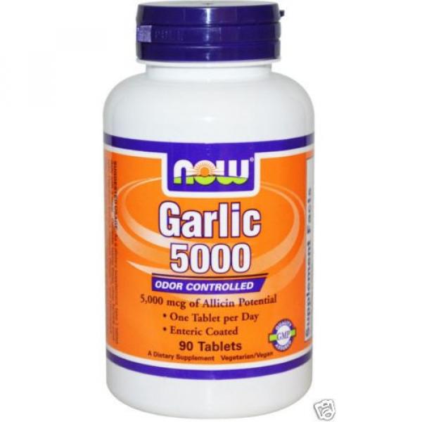 NEW NOW FOODS GARLIC 5000 TABLET ODOR CONTROLLED DIETARY SUPPLEMENT 90 Tablets #1 image