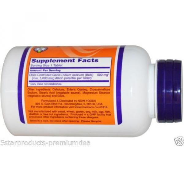 NEW NOW FOODS GARLIC 5000 TABLET ODOR CONTROLLED DIETARY SUPPLEMENT 90 Tablets #2 image