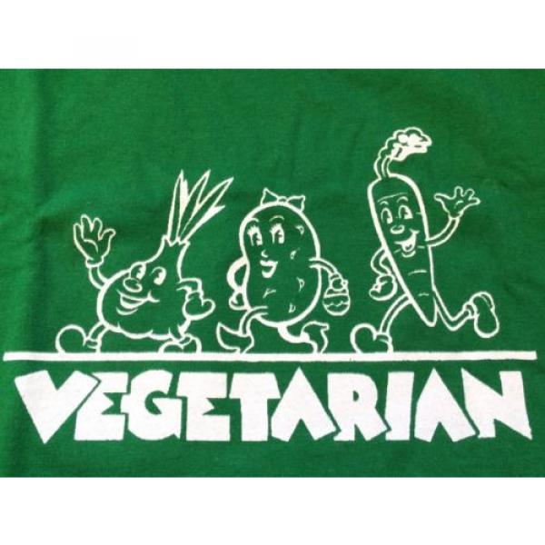 NEW Retro VEGETARIAN Green Large T-shirt | Cute Vegetables Garlic Potato Carrot #2 image