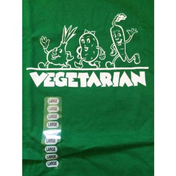 NEW Retro VEGETARIAN Green Large T-shirt | Cute Vegetables Garlic Potato Carrot #3 image