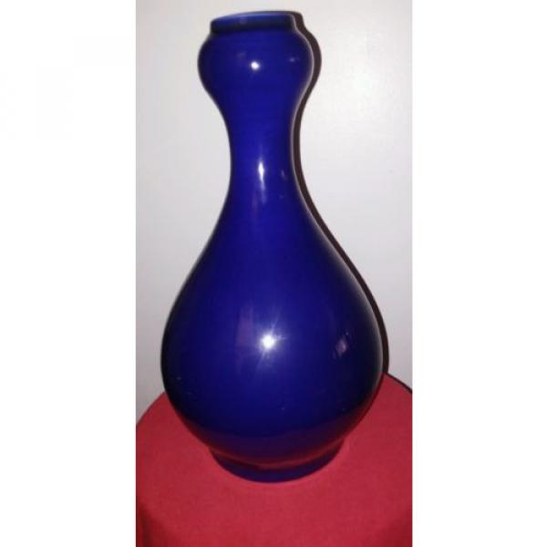 Big Vintage Chinese Monochrome Purple  Glaze  Porcelain Garlic Shap Vase #2 image