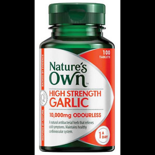Nature&#039;s Own High Strength Garlic 10,000mg 100 Tablets #1 image