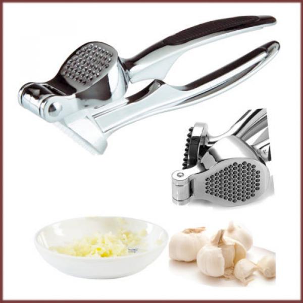 Garlic Press Heavy Duty Metal Crusher Squeezer Presser Rubber Grip Kitchen Tool #1 image