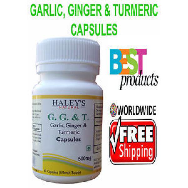 Veggie Capsules Garlic,Ginger &amp; Turmeric 500 mg Herbal Capsules #1 image