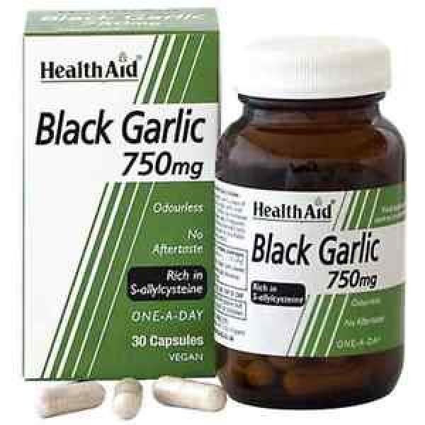 HEALTH AID BLACK GARLIC 750MG - 30 CAPSULES #1 image