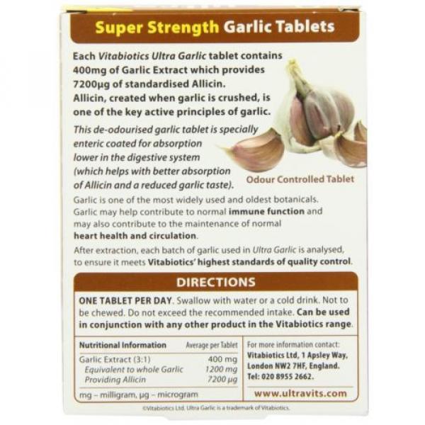 Vitabiotics Ultra Garlic Tablets - 60 Tablets NEW #3 image