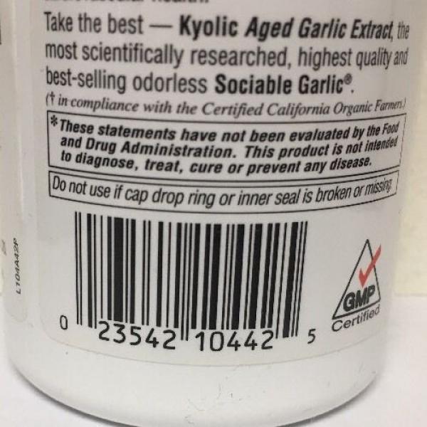 (New) Kyolic Aged Garlic Extract Cholesterol Formula 104 - 200 Capsules #3 image