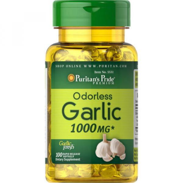 Antioxidant Puritan&#039;s Pride Odorless Garlic 1000 mg (100 softgels) Free shipping #1 image
