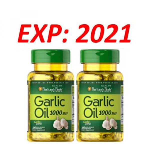Garlic Oil 1000 mg Cholesterol Health 100 X 2=200 Softgels Pills Very Fresh 2021 #1 image