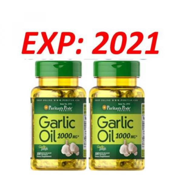 Garlic Oil 1000 mg Cholesterol Health 100 X 2=200 Softgels Pills Very Fresh 2021 #5 image