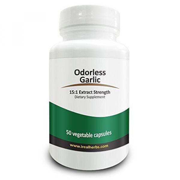 Real Herbs Odorless Garlic Extract 50 Vegetarian Capsules #1 image