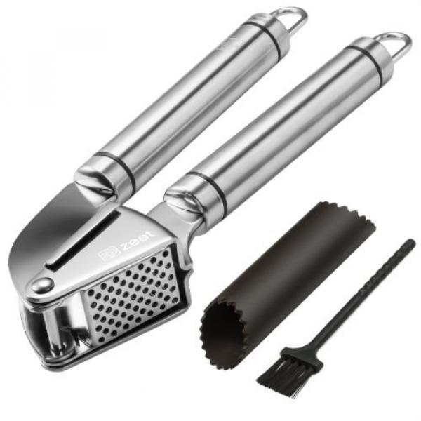 Zestkit Garlic Press and Peeler, Stainless Steel Mincer and Silicone Tube #1 image