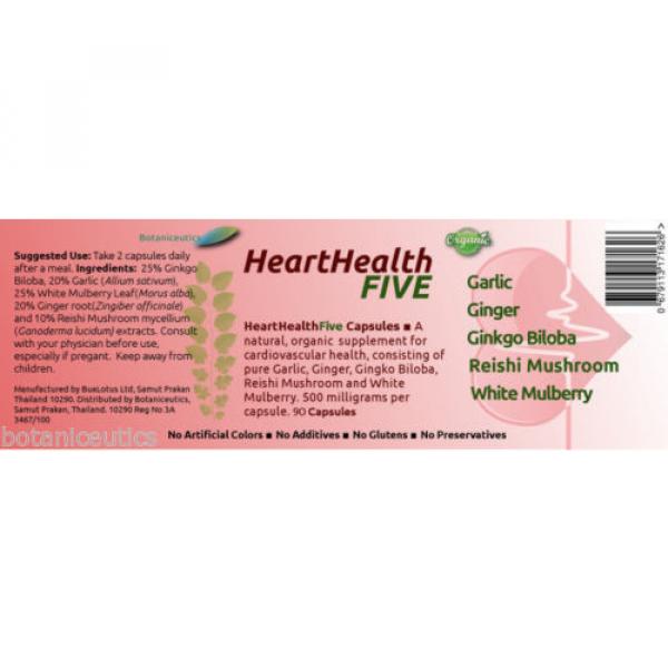 90 Heart Health Capsules - Garlic, Ginger, Gingko Biloba, Reishi, White Mulberry #2 image