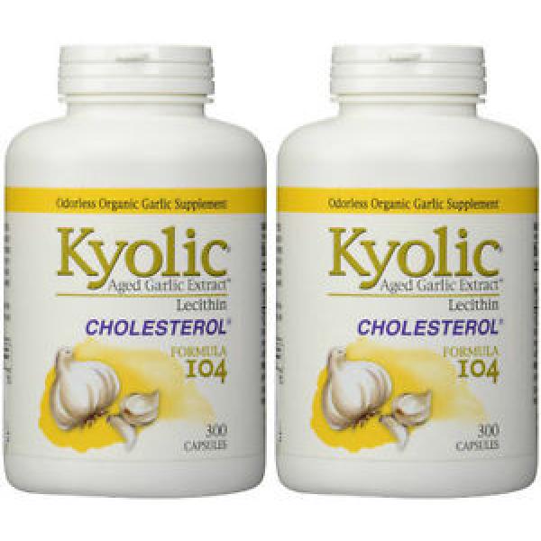 2x (300 + 300 Capsules) Kyolic Aged Garlic Extract Cholesterol Formula 104 #1 image