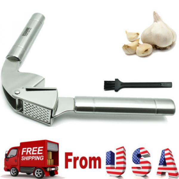 EcoJeannie Professional Garlic Press (Free Brush) w/Round Holes, Mincer, Crusher #1 image