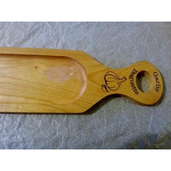 VINTAGE FRENCH WOODEN PINE GARLIC BREAD / BAGUETTE CHOPPING BOARD #2 image