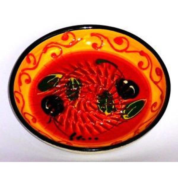 Spanish Ceramic Handpainted Garlic Grater Plate 13cm #1 image