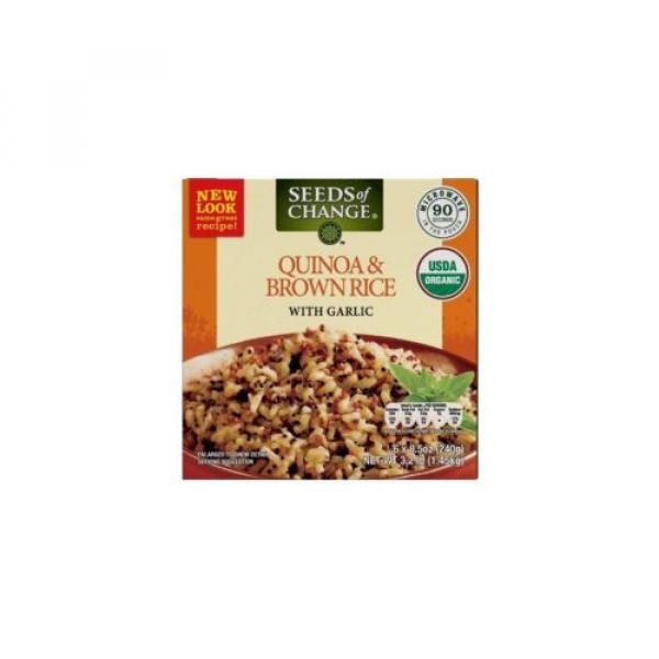 New !  6 X 8.5 oz Seeds of Change Organic Quinoa and Brown Rice with Garlic #1 image