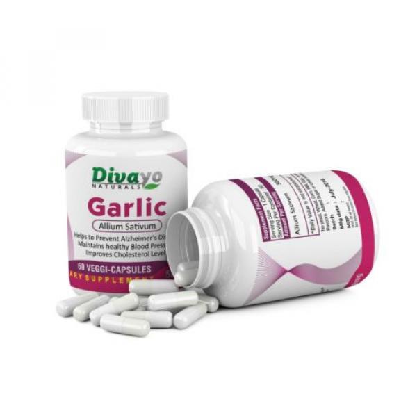 60 Veggie Dietary Supplement Garlic 500 mg Capsules Free WorldWide Shipping #2 image