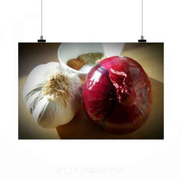 Stunning Poster Wall Art Decor Onion Garlic Spice Herb Healthy 36x24 Inches #2 image