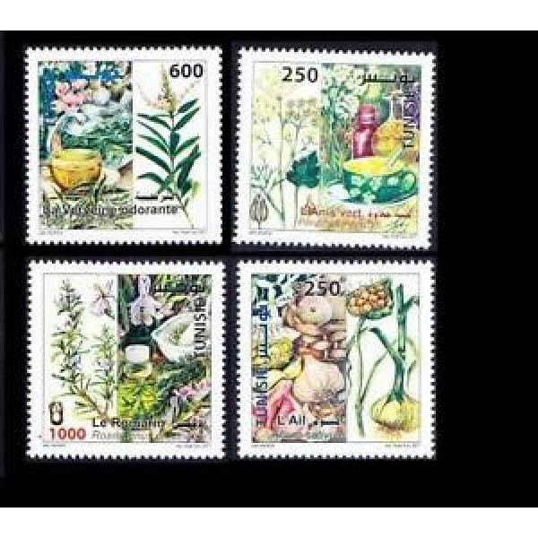 Tunisia MNH 4v, Medicine Plants, Rosemary, Lemon, Green Anise, Garlic for Immune #1 image