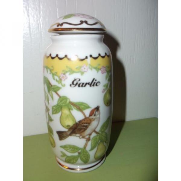 Birds and Blossoms - GARLIC  Spice Jar by Lenox - CHIPPING SPARROW - fine #1 image