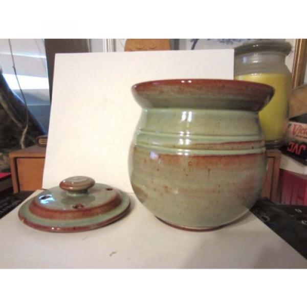 G F General Foister Cole Pottery Garlic Potpourri Mushroom Jar &amp; Lid Folk Art NC #2 image