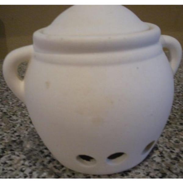 Garlic Jar Keeper White Unglazed Stoneware Ceramic Bisque Holder #3 image