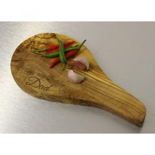 Personalised Olive Wood  Garlic  Board Engraved Gift ,House warming, #1 image