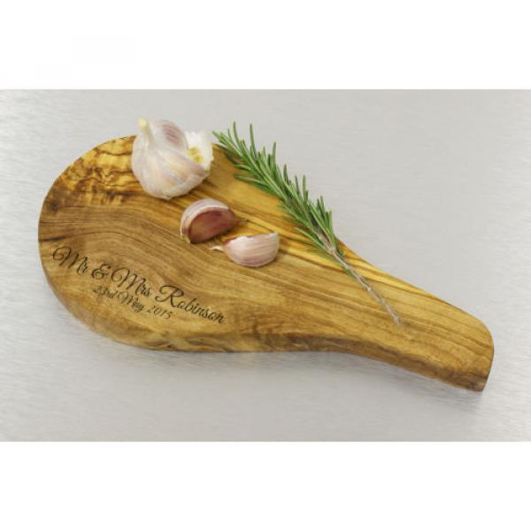 Personalised Olive Wood  Garlic  Board Engraved Gift ,House warming, #5 image
