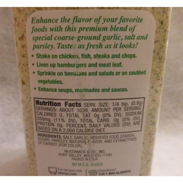 HUGE Lawry&#039;s Garlic Salt Seasoning Spice with Parsley 33 oz (2 lb 1 oz) #3 image
