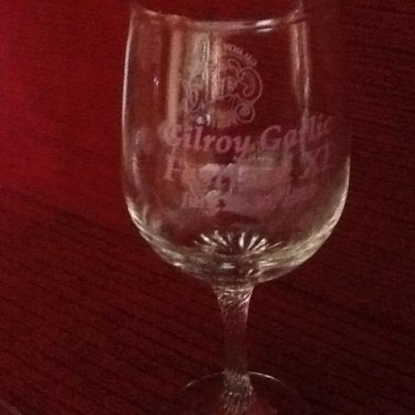 2 Gilroy Garlic Festival Wine Glasses - Dated 1989 - Original Owner - New #3 image