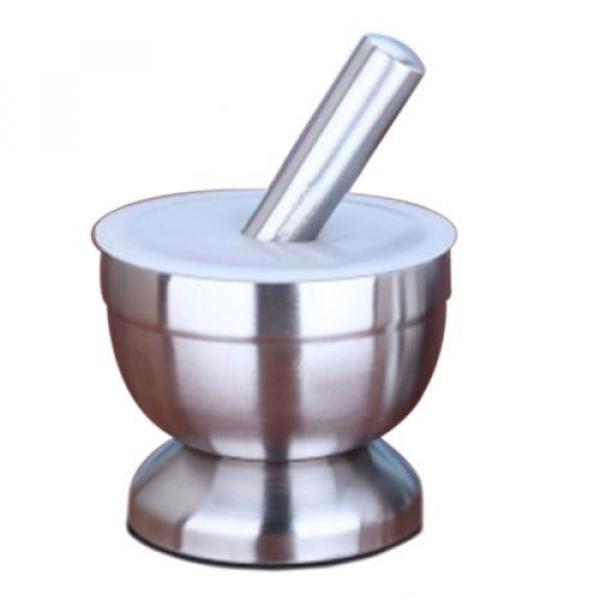 Stainless Steel Garlic Pounder Press big with cover #1 image