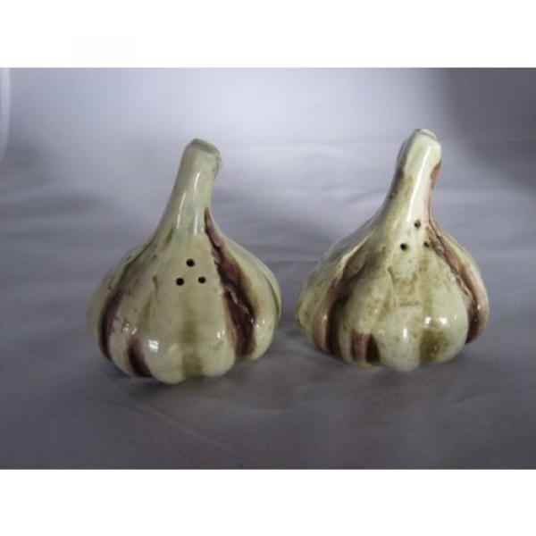 Vintage Ceramic Garlic Bulb Salt &amp; Pepper Shakers Inarco Japan #1 image