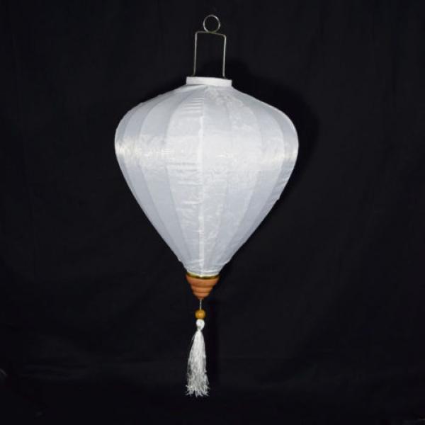12&#034; White Vietnamese Silk Lantern, Garlic Umbrella #1 image