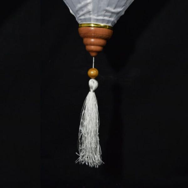 12&#034; White Vietnamese Silk Lantern, Garlic Umbrella #3 image