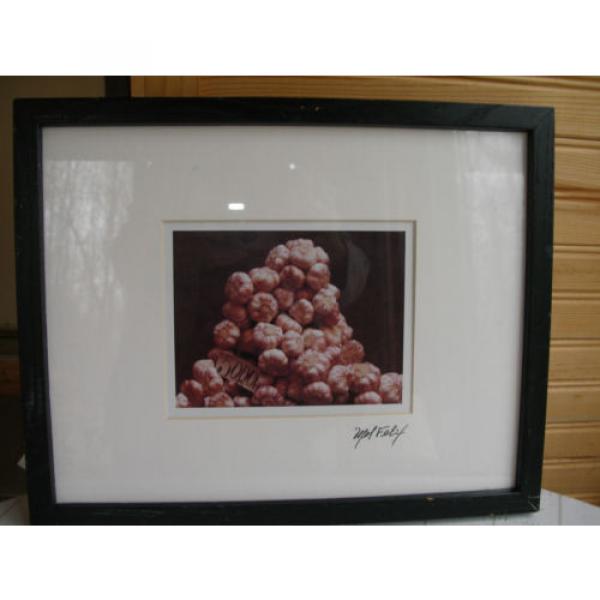 Signed print stack of garlic framed &amp; matted Mel Felix 5.5 x 6 overall 12 x 15 #1 image