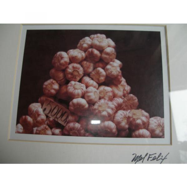 Signed print stack of garlic framed &amp; matted Mel Felix 5.5 x 6 overall 12 x 15 #3 image