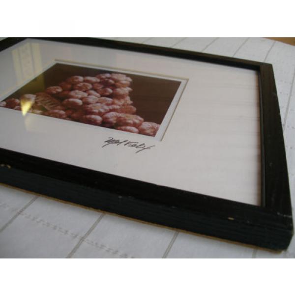 Signed print stack of garlic framed &amp; matted Mel Felix 5.5 x 6 overall 12 x 15 #5 image
