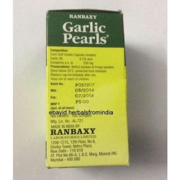 GARLIC PEARLS RANBAXY 100  softegels CONTAINS OIL #3 image