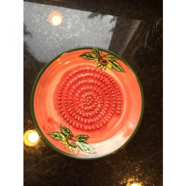 Fine French Garlic Grater Plate Sunflowers 5&#034; #1 image