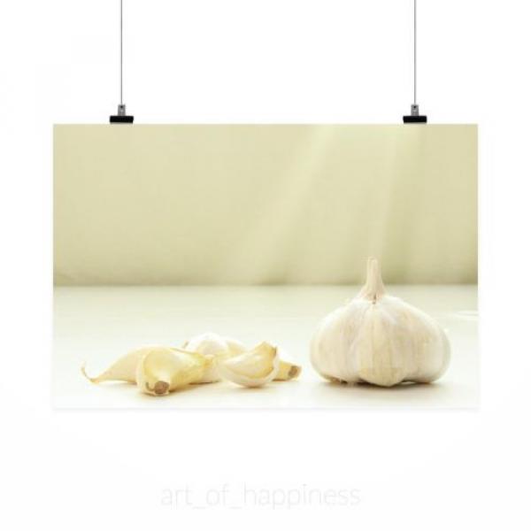 Stunning Poster Wall Art Decor Garlic Raw Raw Garlic White 36x24 Inches #2 image