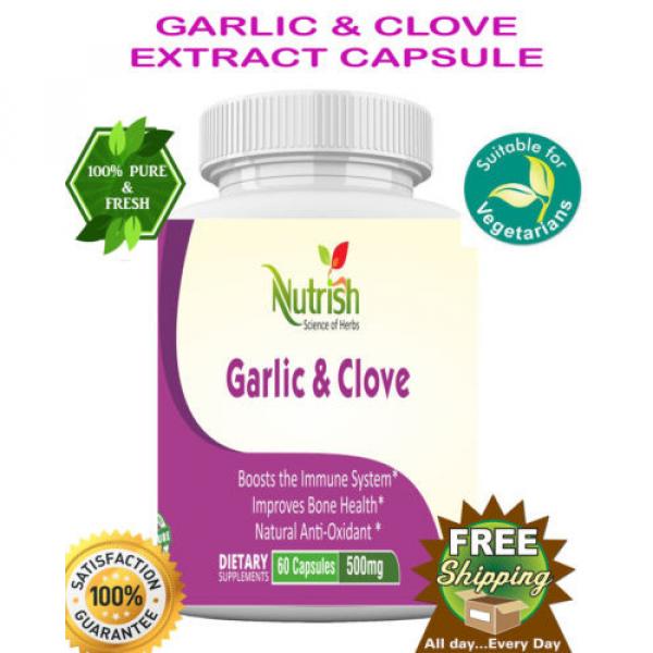 Garlic &amp; Clove Naturals Antioxidant 60 Capsules 500 mg Shipping Free #1 image