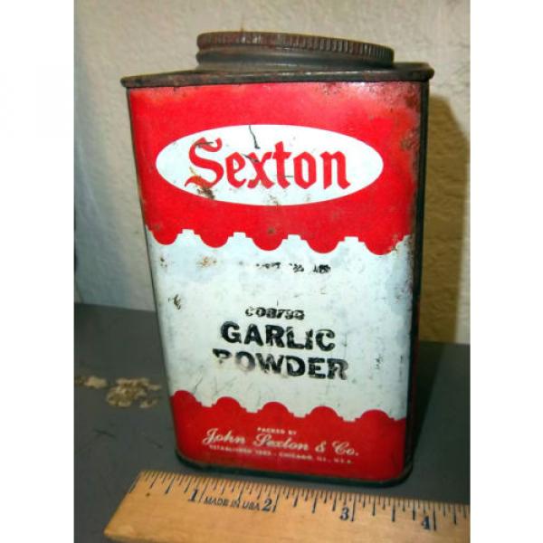 vintage Sexton Coarse Garlic Powder tin, 5.25 x 3.25, great graphics &amp; colors #1 image