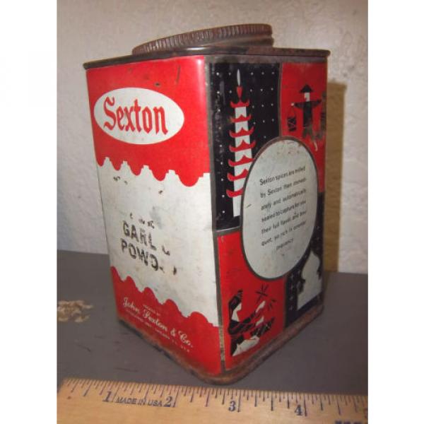 vintage Sexton Coarse Garlic Powder tin, 5.25 x 3.25, great graphics &amp; colors #3 image